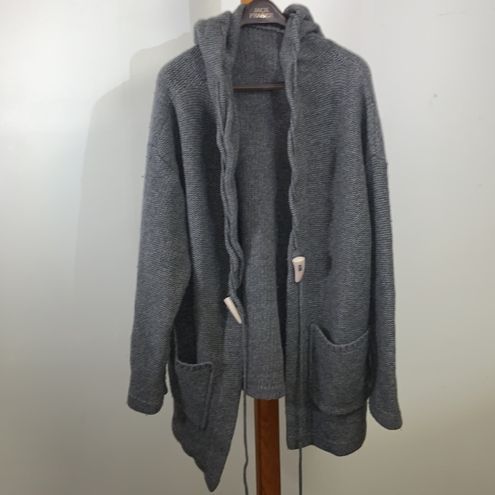 Forte Charcoal Hooded Cardigan